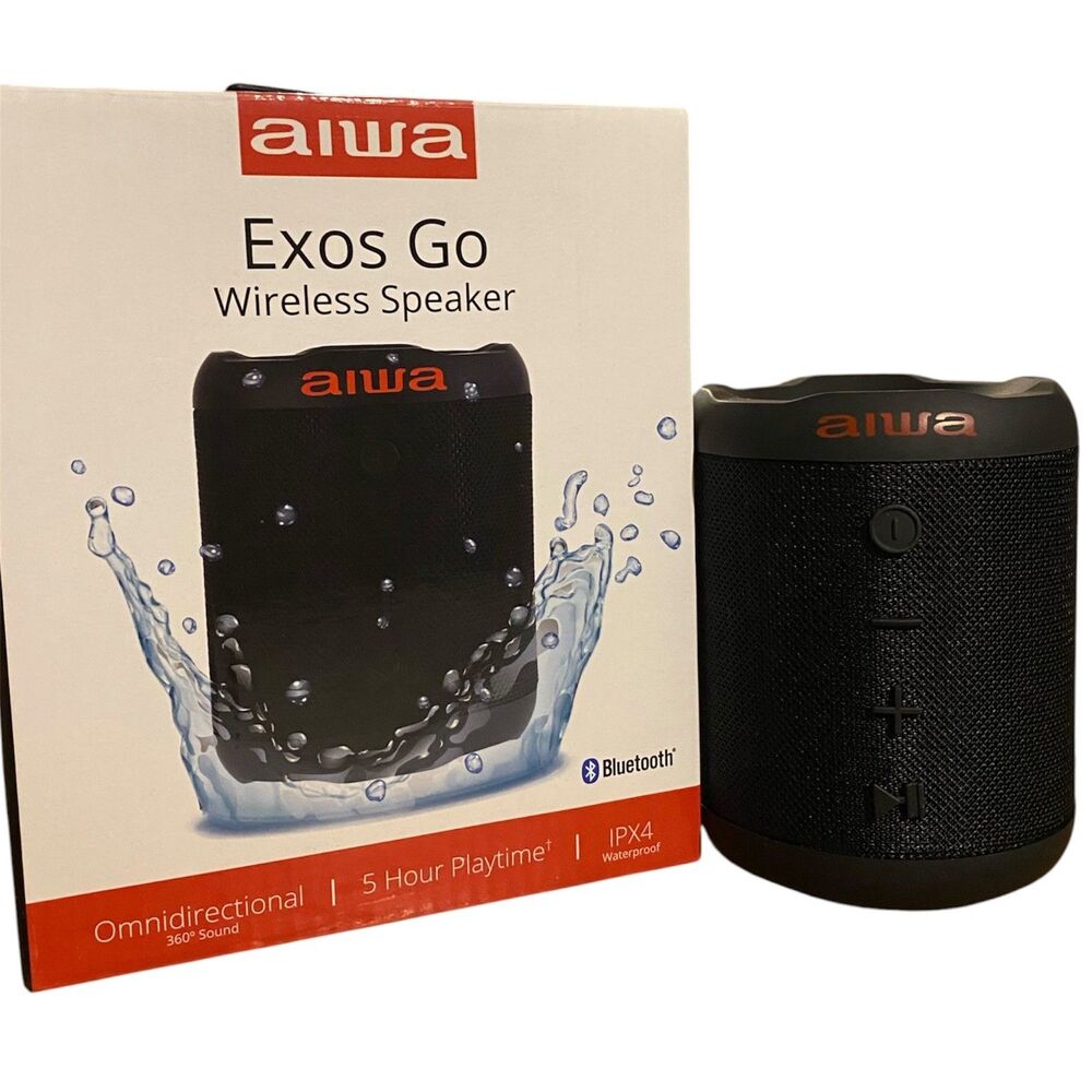 AIWA Wireless Bluetooth Speaker Waterproof Exos Go AI6001 BLK New